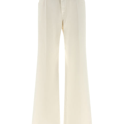 Brunello Cucinelli White Cotton Relaxed Fit Jeans