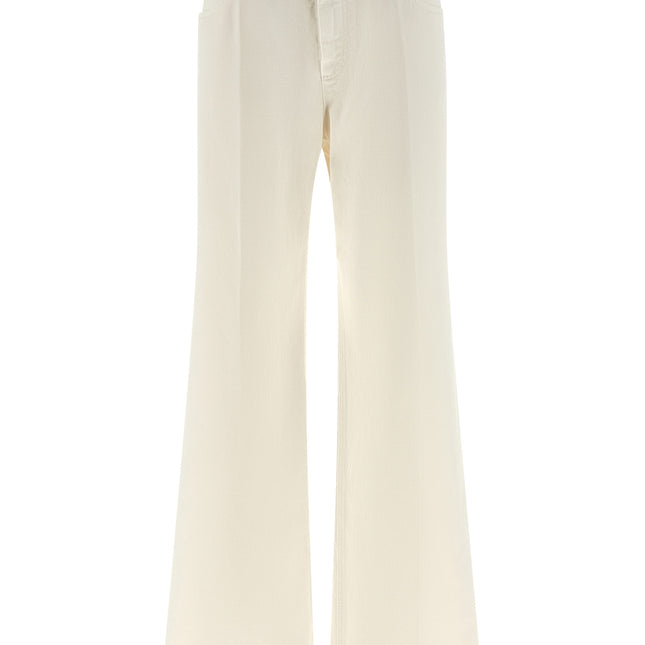 Brunello Cucinelli White Cotton Relaxed Fit Jeans
