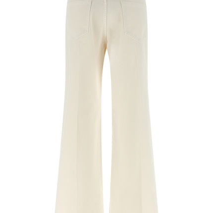 Brunello Cucinelli White Cotton Relaxed Fit Jeans