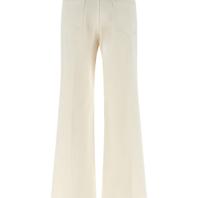 Brunello Cucinelli White Cotton Relaxed Fit Jeans