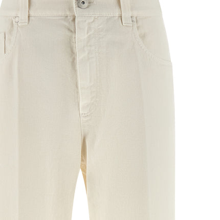 Brunello Cucinelli White Cotton Relaxed Fit Jeans