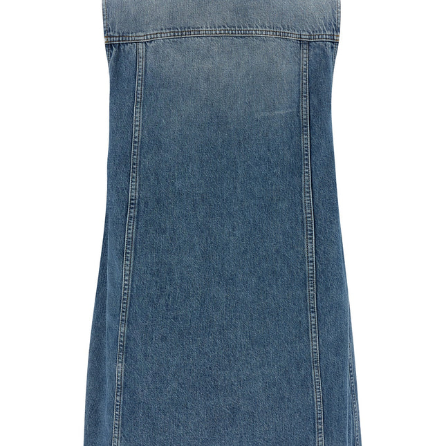 Versace Blue Cotton Short Dress