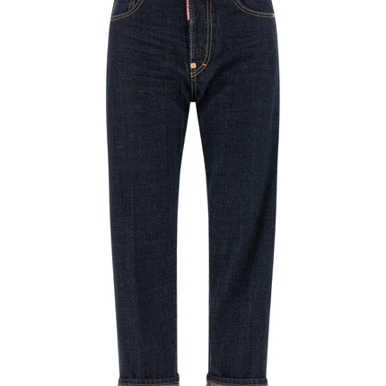Dsquared² Blue Cotton Straight-Leg Jeans