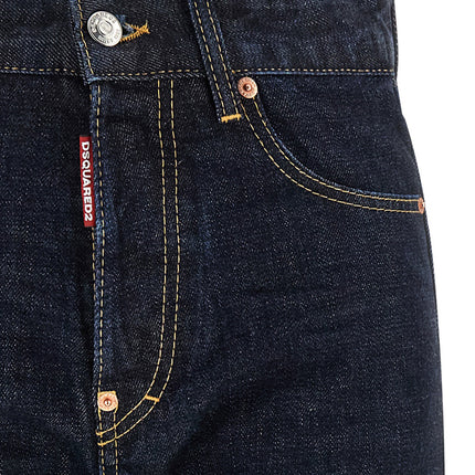 Dsquared² Blue Cotton Straight-Leg Jeans