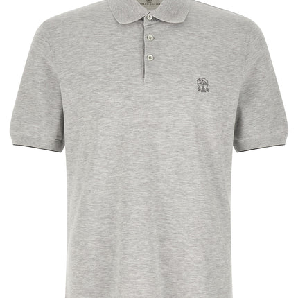 Brunello Cucinelli Gray Cotton Polo Shirt