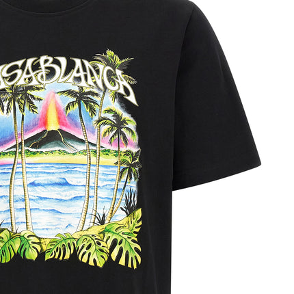 Casablanca Black Organic Cotton T-Shirt