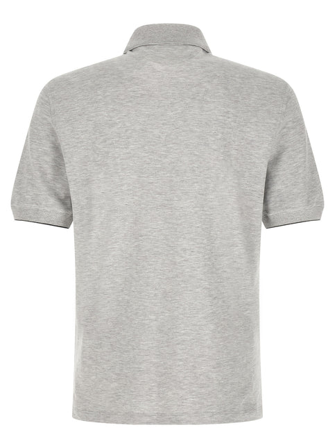 Brunello Cucinelli Gray Cotton Polo Shirt