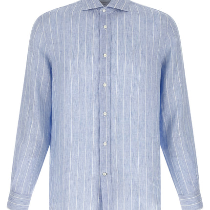 Brunello Cucinelli Blue Linen Blouse