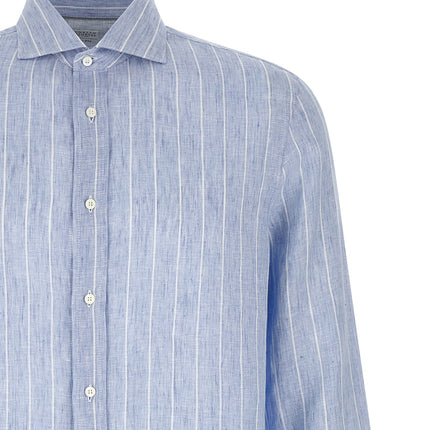 Brunello Cucinelli Blue Linen Blouse