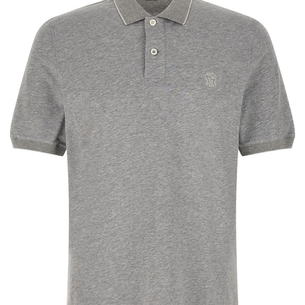Brunello Cucinelli Gray Cotton Polo Shirt