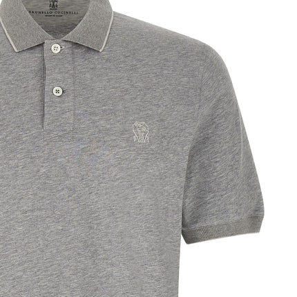 Brunello Cucinelli Gray Cotton Polo Shirt