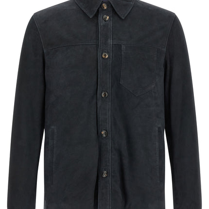 Pal Zileri Blue Leather Leather Jacket