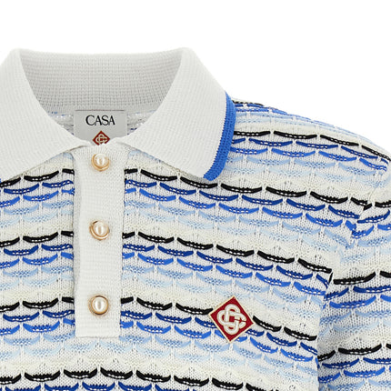 Casablanca Blue Cotton Polo Shirt