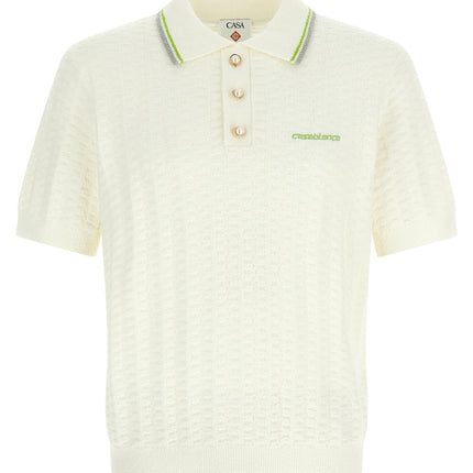 Casablanca White Cotton Polo Shirt