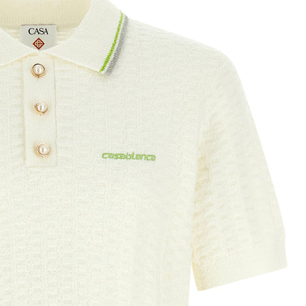Casablanca White Cotton Polo Shirt