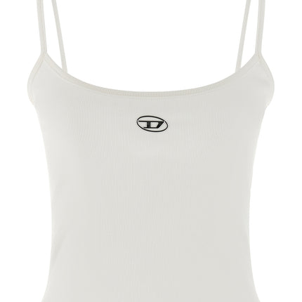 Diesel White Cotton Tank Tops