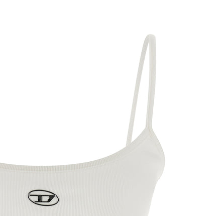 Diesel White Cotton Tank Tops