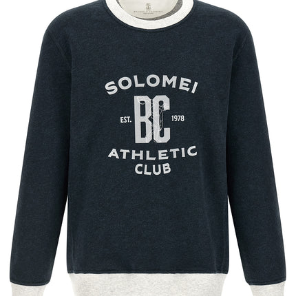 Brunello Cucinelli Blue Cotton Sweatshirt