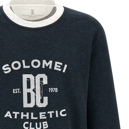 Brunello Cucinelli Blue Cotton Sweatshirt