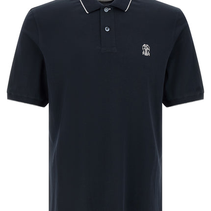 Brunello Cucinelli Blue Cotton Polo Shirt