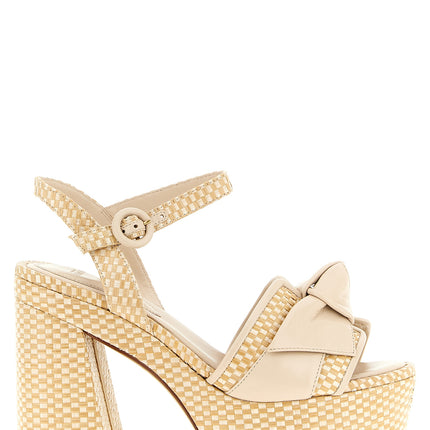 Alexandre Birman Beige Cowhide Stiletto Heel Sandals