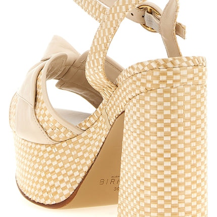 Alexandre Birman Beige Cowhide Stiletto Heel Sandals