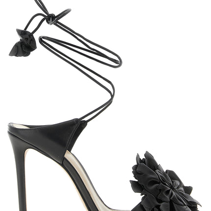 Alexandre Birman Black Cowhide Stiletto Heel Sandals