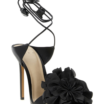 Alexandre Birman Black Cowhide Stiletto Heel Sandals