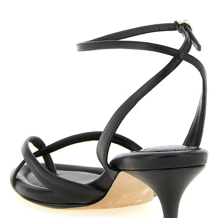Alexandre Birman Black Cowhide Stiletto Heel Sandals