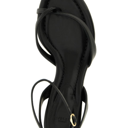 Alexandre Birman Black Cowhide Stiletto Heel Sandals