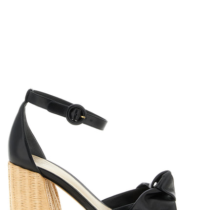 Alexandre Birman Black Cowhide Stiletto Heel Sandals