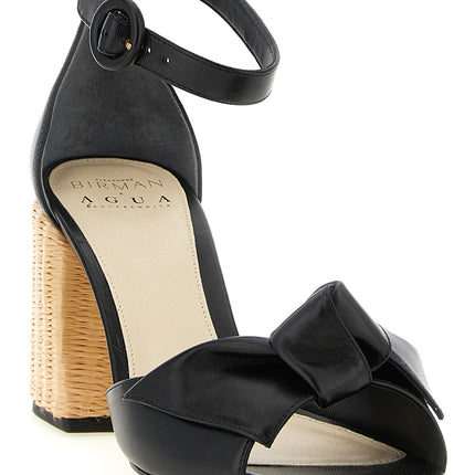 Alexandre Birman Black Cowhide Stiletto Heel Sandals