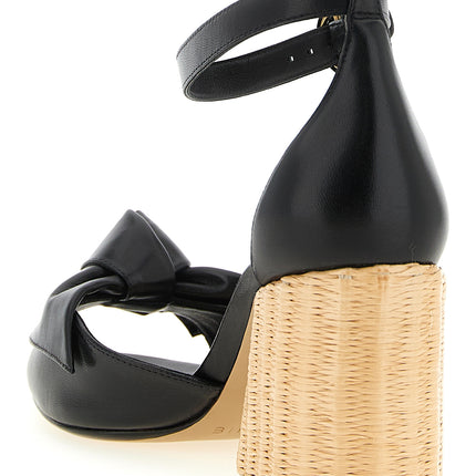 Alexandre Birman Black Cowhide Stiletto Heel Sandals