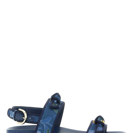 Alexandre Birman Blue Cowhide Flat Sandals