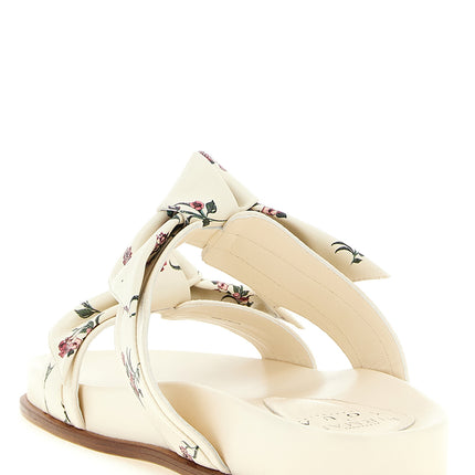 Alexandre Birman White Cowhide Slides