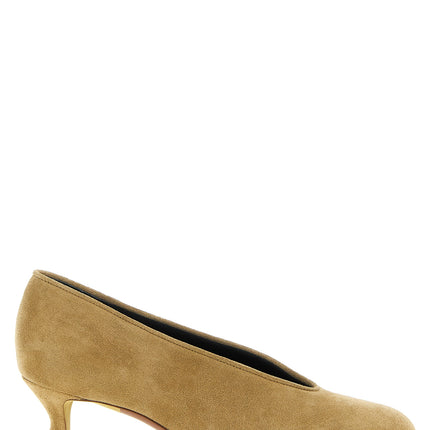 Moschino Beige Calfskin Mid Heel Pumps