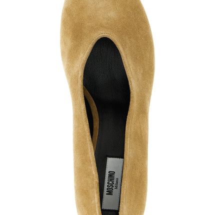 Moschino Beige Calfskin Mid Heel Pumps