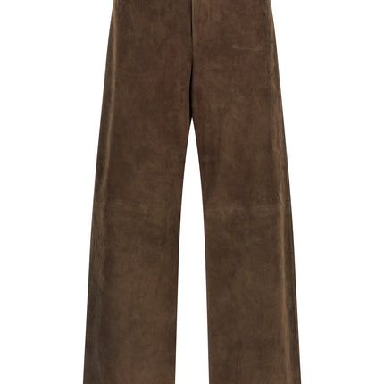 'S Max Mara Brown Lamb Leather Casual Pants