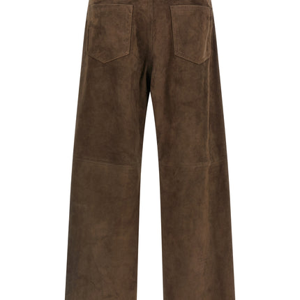 'S Max Mara Brown Lamb Leather Casual Pants