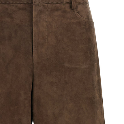 'S Max Mara Brown Lamb Leather Casual Pants