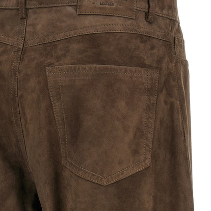 'S Max Mara Brown Lamb Leather Casual Pants