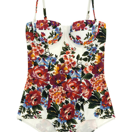 Dolce & Gabbana White Polyamide One-Piece Swimsuit