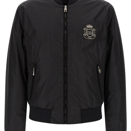 Dolce & Gabbana Black Polyamide Bomber