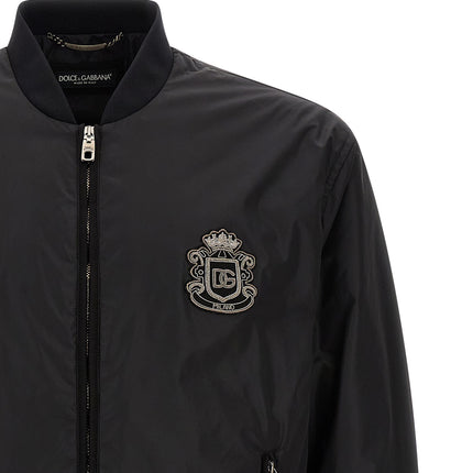 Dolce & Gabbana Black Polyamide Bomber