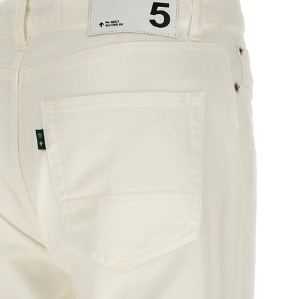 Department 5 White Cotton Straight-Leg Jeans