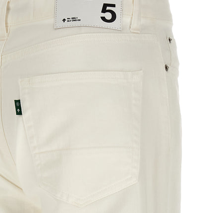 Department 5 White Cotton Straight-Leg Jeans