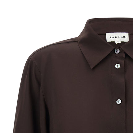 P.A.R.O.S.H. Brown Silk Blouse