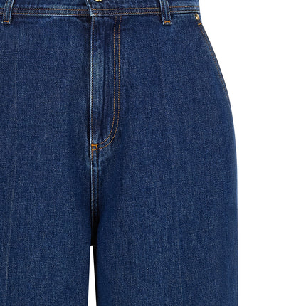 Alberta Ferretti Blue Cotton High-Waisted Jean