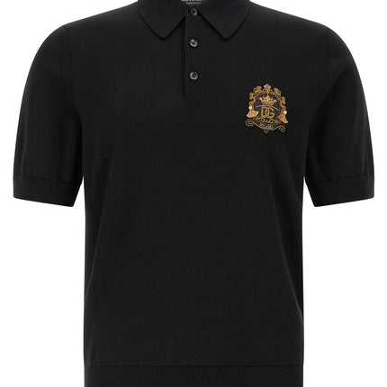 Dolce & Gabbana Black Virgin Wool Polo Shirt
