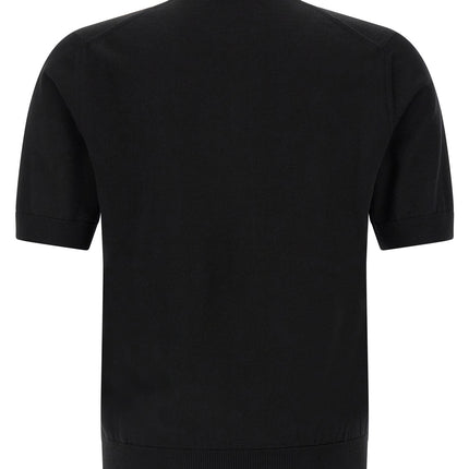 Dolce & Gabbana Black Virgin Wool Polo Shirt